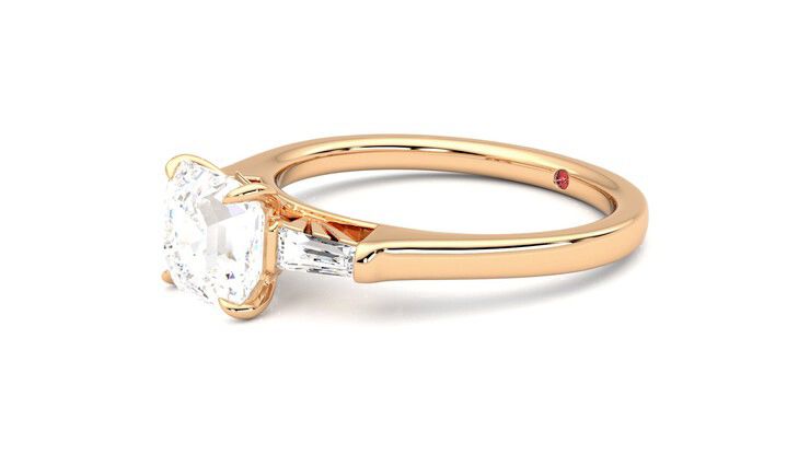 Taylor & Hart Mirror Asscher Engagement Ring 360 degree image 23