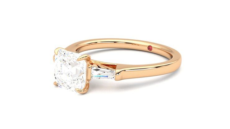 Taylor & Hart Mirror Asscher Engagement Ring 360 degree image 24