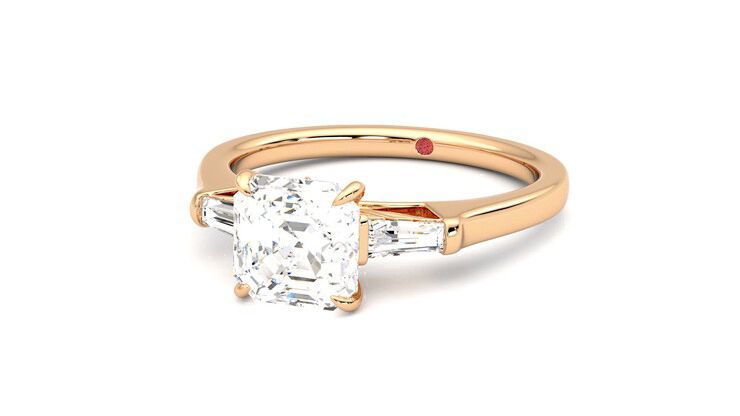 Taylor & Hart Mirror Asscher Engagement Ring 360 degree image 26