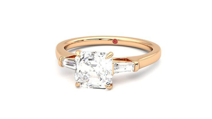 Taylor & Hart Mirror Asscher Engagement Ring 360 degree image 27