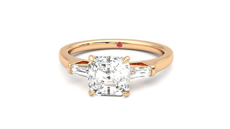 Taylor & Hart Mirror Asscher Engagement Ring 360 degree image 28
