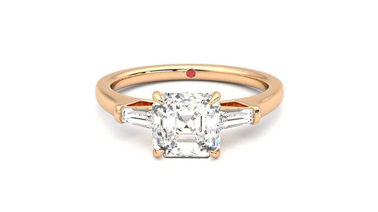 Taylor & Hart Mirror Asscher Engagement Ring 360 degree image 29