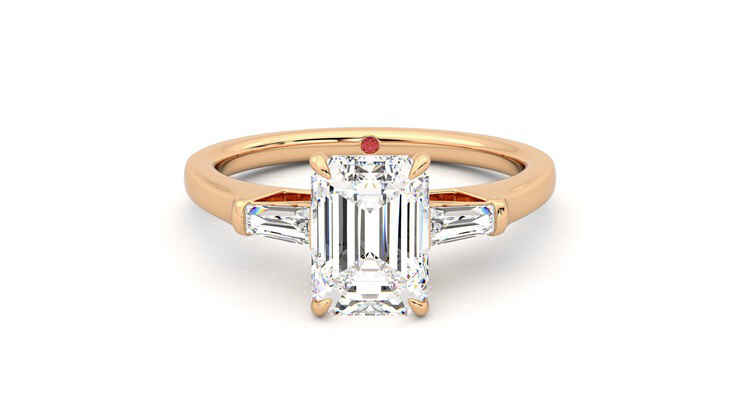 Taylor & Hart Mirror Emerald Engagement Ring 360 degree image 0