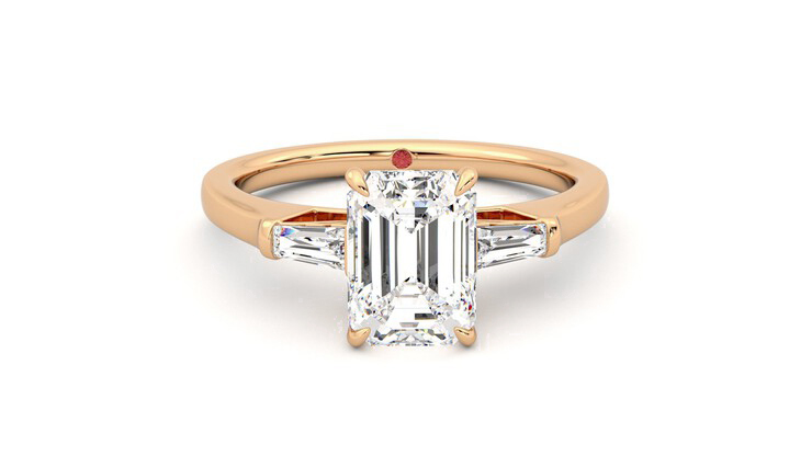 Taylor & Hart Mirror Emerald Engagement Ring 360 degree image 1