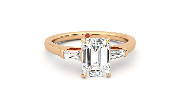 Taylor & Hart Mirror Emerald Engagement Ring 360 degree image 2