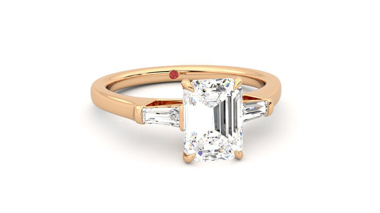 Taylor & Hart Mirror Emerald Engagement Ring 360 degree image 3