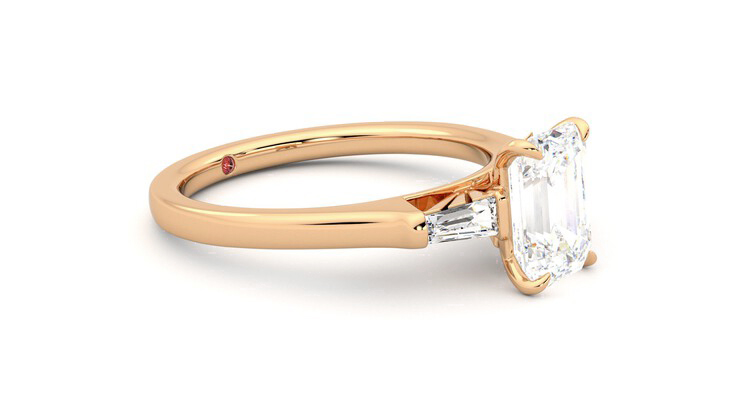 Taylor & Hart Mirror Emerald Engagement Ring 360 degree image 7