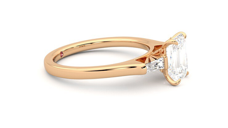 Taylor & Hart Mirror Emerald Engagement Ring 360 degree image 8