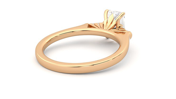 Taylor & Hart Mirror Emerald Engagement Ring 360 degree image 13