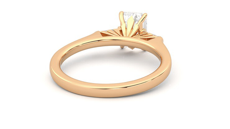 Taylor & Hart Mirror Emerald Engagement Ring 360 degree image 14