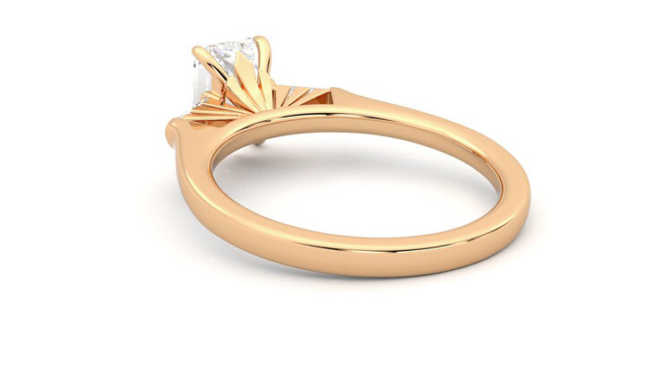Taylor & Hart Mirror Emerald Engagement Ring 360 degree image 17
