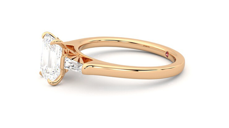 Taylor & Hart Mirror Emerald Engagement Ring 360 degree image 22