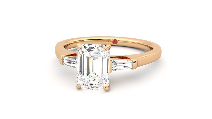 Taylor & Hart Mirror Emerald Engagement Ring 360 degree image 27