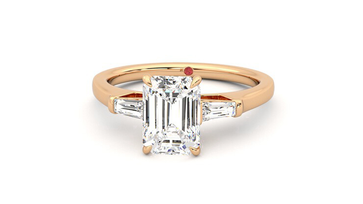 Taylor & Hart Mirror Emerald Engagement Ring 360 degree image 28