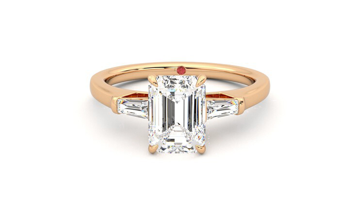 Taylor & Hart Mirror Emerald Engagement Ring 360 degree image 29