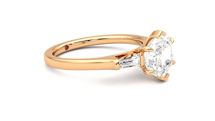 Taylor & Hart Mirror Hexagonal Engagement Ring 360 degree image 7