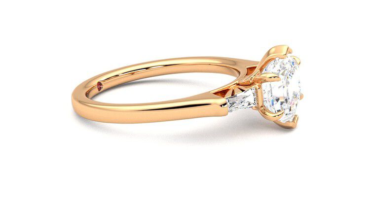 Taylor & Hart Mirror Hexagonal Engagement Ring 360 degree image 8
