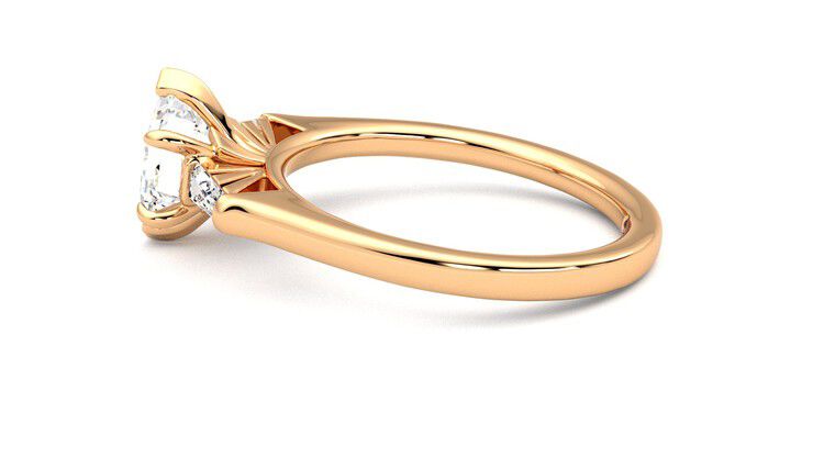 Taylor & Hart Mirror Hexagonal Engagement Ring 360 degree image 20