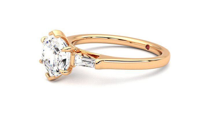 Taylor & Hart Mirror Hexagonal Engagement Ring 360 degree image 23