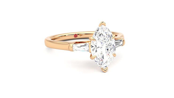Taylor & Hart Mirror Marquise Engagement Ring 360 degree image 4