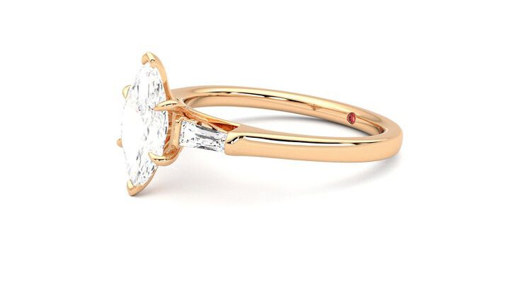 Taylor & Hart Mirror Marquise Engagement Ring 360 degree image 23