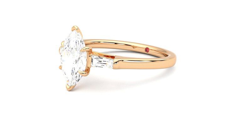 Taylor & Hart Mirror Marquise Engagement Ring 360 degree image 24