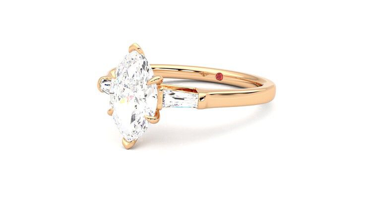 Taylor & Hart Mirror Marquise Engagement Ring 360 degree image 25