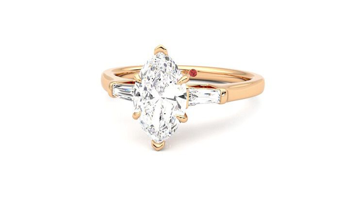 Taylor & Hart Mirror Marquise Engagement Ring 360 degree image 27
