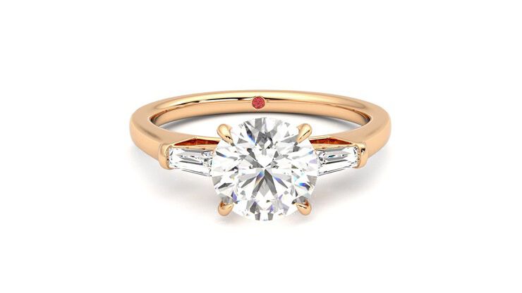 Taylor & Hart Mirror Round Engagement Ring 360 degree image 1