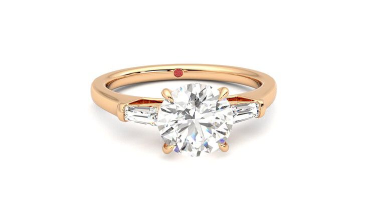 Taylor & Hart Mirror Round Engagement Ring 360 degree image 2