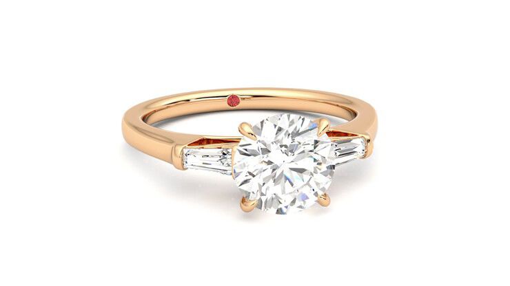 Taylor & Hart Mirror Round Engagement Ring 360 degree image 3
