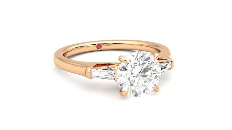 Taylor & Hart Mirror Round Engagement Ring 360 degree image 4