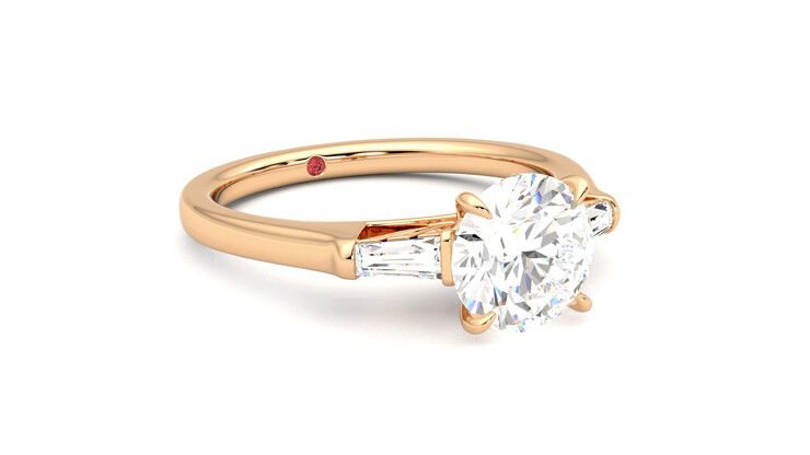 Taylor & Hart Mirror Round Engagement Ring 360 degree image 5