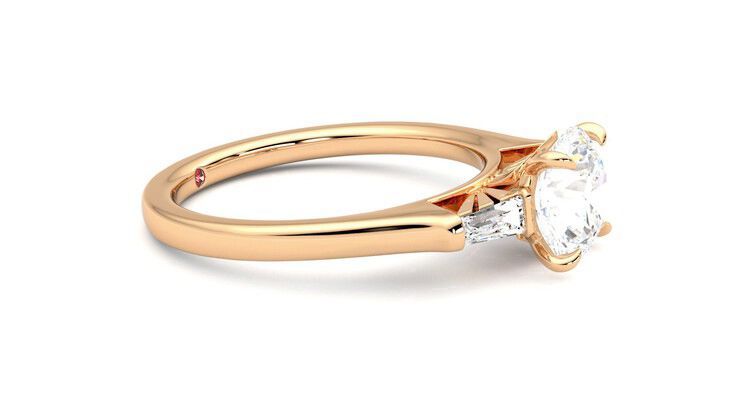 Taylor & Hart Mirror Round Engagement Ring 360 degree image 8