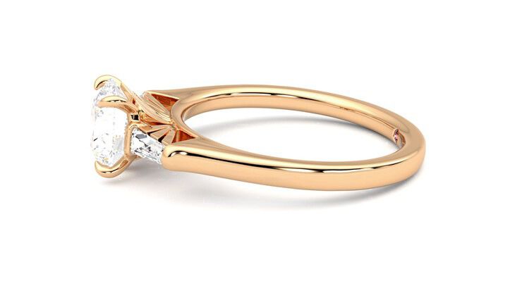 Taylor & Hart Mirror Round Engagement Ring 360 degree image 21