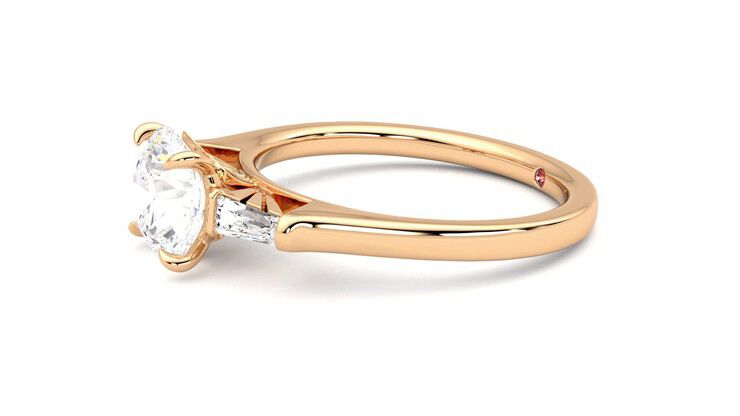 Taylor & Hart Mirror Round Engagement Ring 360 degree image 22