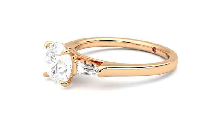Taylor & Hart Mirror Round Engagement Ring 360 degree image 23