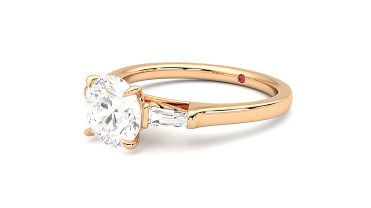 Taylor & Hart Mirror Round Engagement Ring 360 degree image 24