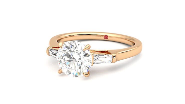 Taylor & Hart Mirror Round Engagement Ring 360 degree image 26