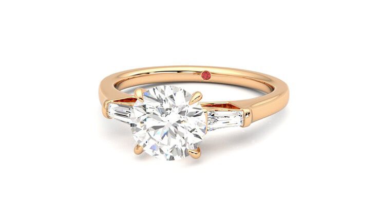 Taylor & Hart Mirror Round Engagement Ring 360 degree image 27