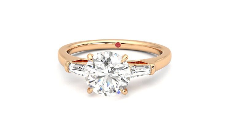 Taylor & Hart Mirror Round Engagement Ring 360 degree image 28