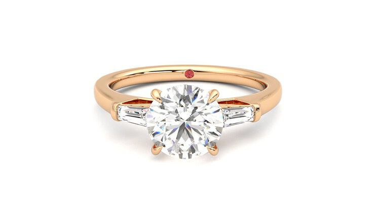 Taylor & Hart Mirror Round Engagement Ring 360 degree image 29