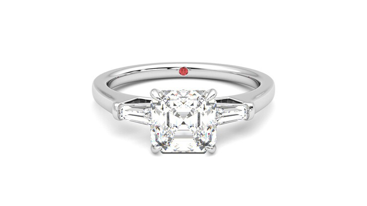 Taylor & Hart Mirror Asscher Engagement Ring 360 degree image 0