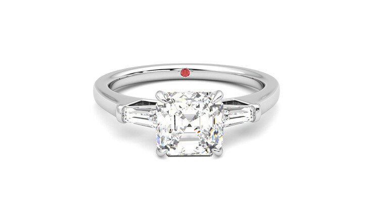 Taylor & Hart Mirror Asscher Engagement Ring 360 degree image 1
