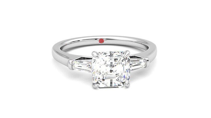 Taylor & Hart Mirror Asscher Engagement Ring 360 degree image 2