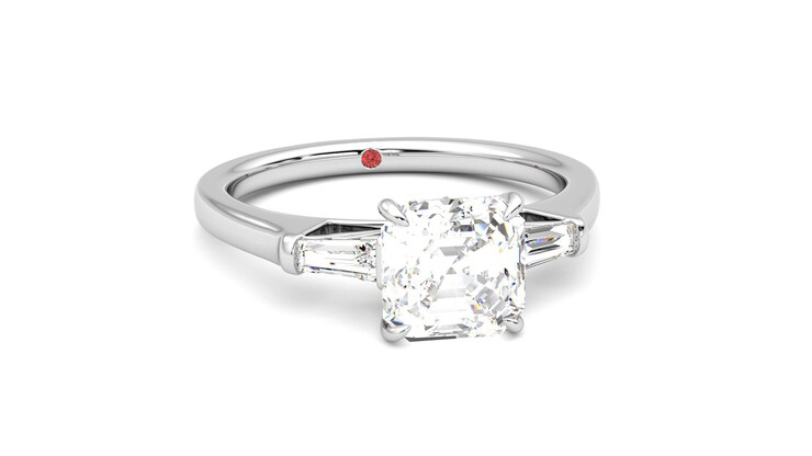 Taylor & Hart Mirror Asscher Engagement Ring 360 degree image 3