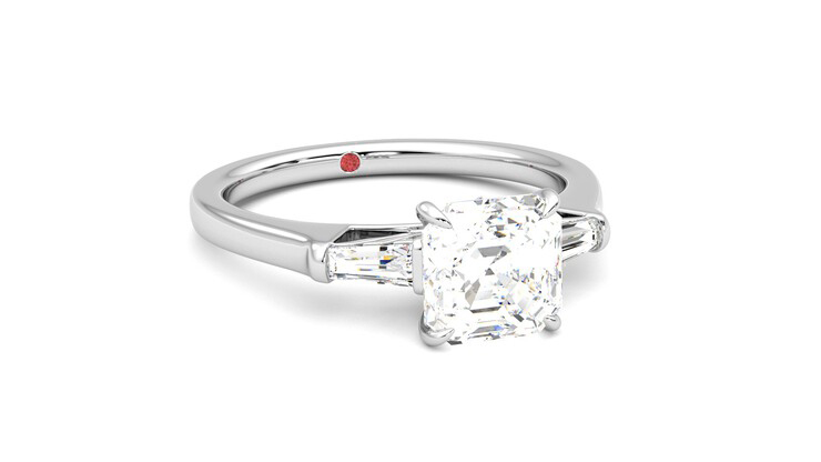 Taylor & Hart Mirror Asscher Engagement Ring 360 degree image 4