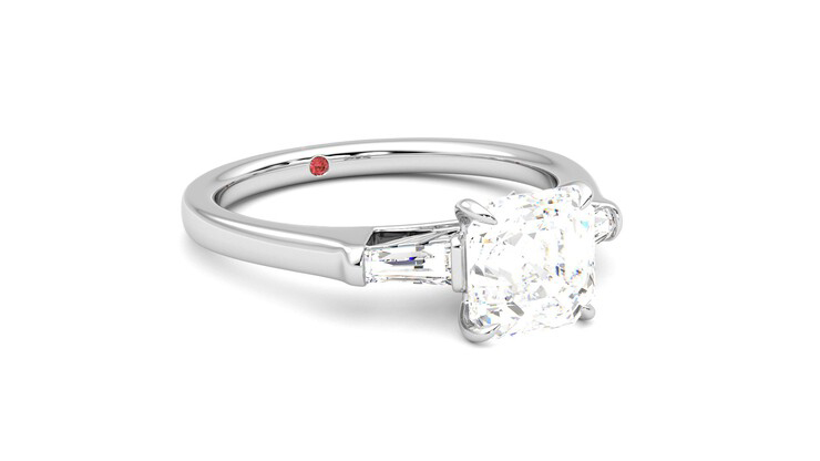 Taylor & Hart Mirror Asscher Engagement Ring 360 degree image 5