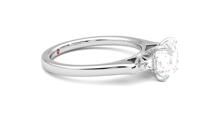 Taylor & Hart Mirror Asscher Engagement Ring 360 degree image 8