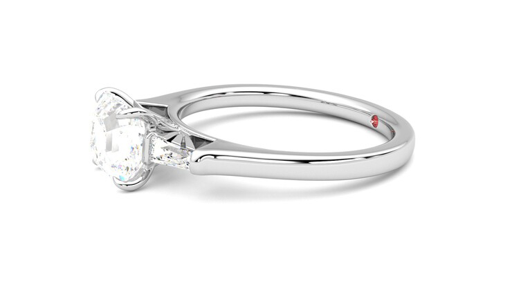 Taylor & Hart Mirror Asscher Engagement Ring 360 degree image 22
